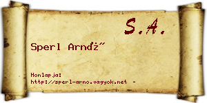 Sperl Arnó névjegykártya